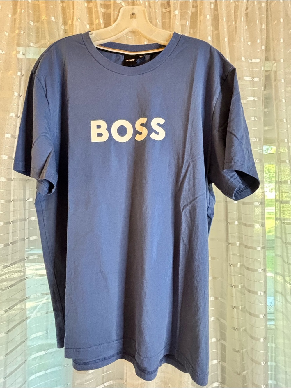 BOSS Men's Navy Blue Short Sleeve Logo Tee